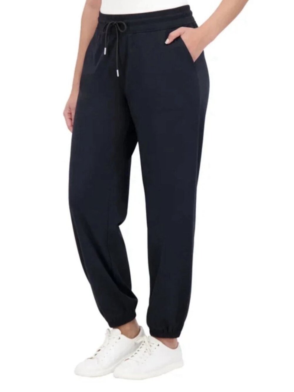 Sage Women's Black Joggers M 4 Way Stretch Drawstring Athleisure NWT